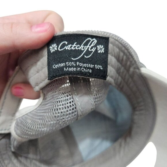 Catchfly Blue & Gray Mesh Trucker Hat With Embroidered Pattern - Picture 6 of 6